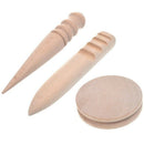 Multi-Size Wood Edge Slicker Burnisher Set + Hand Leather Edge Skiving Tool