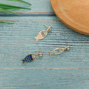 3Pcs/Set Fashion Women Bohemian Sea Fish Crystal Dangle Stud Earrings Jewelry 3C