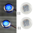 2pcs 12V 0.5W Stainless Steel 6 LED Ceiling Light for Yacht/Caravan/Trailer