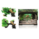 Green Terrarium Lifelike Plant Decorative Ornament for Reptiles Amphibians Fish
