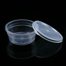 10pcs Round Food Containers Plastic Clear Storage Deli Pots w/ Lids Takeaway Box