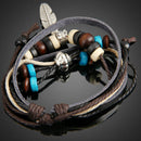 Feather Pendant Girl Lady Braid Bracelet String Band Bangle Beads