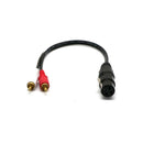 1FT Splitter Patch Y Cable - 1 XLR Female to 2 RCA Male- New