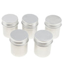 5 Pack 50ml Aluminum Metal Tins Containers with Screw Lid - Great for Spices,