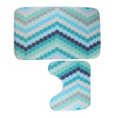 2 Wave Fiber U Shaped Contour Bath Mat Set  Bathroom Floor Non-Slip Toilet Mats