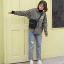 Winter Women Corduroy Flap Bag Female Canvas Zipper Shoulder & Crossbody Ba