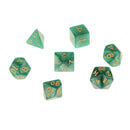 Set Of 14 Multi-sided Acrylic Dice Die Green + Blue For Coins