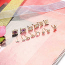 7 Pairs Love Heart Star Earrings Moon Rhinestone Ear Studs for Women Jewelry