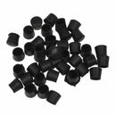 40 Pcs Black Rubber Chair Table Feet Pipe Tube Tubing End Caps 14mm F7S5