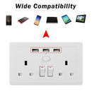 1Set 13A Ac 110~250V 3 Usb Charging Port Uk Standard Switched Universal Wal