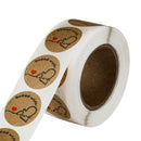 500pcs kraft paper thank you stickers with red heart handmade labels stickeSEAU