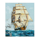 11CT Sailing Boat Stamped Cross Stitch Kit Handmade Needlework Home Decor