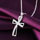Fashion Crystal Cross Pendant Sweater Chain Necklace Statement Jewelry Gi&+