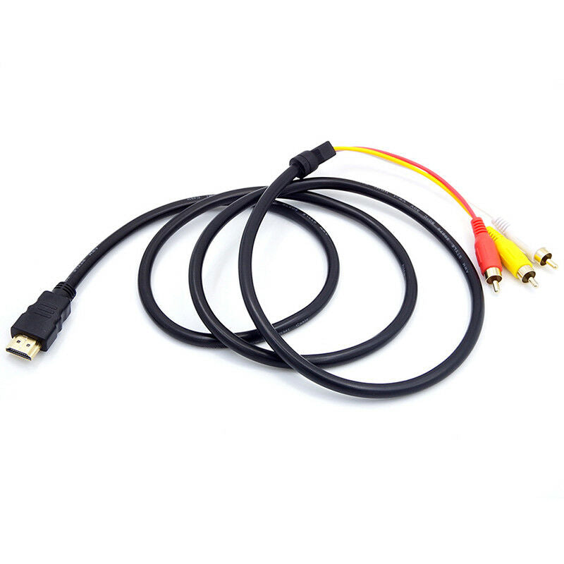 HDMI Male to 3 RCA Video Audio AV 1.5m Cable Adapter For 1080P HDTV  LJ