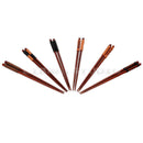 6 Pairs Handmade Japanese Natural Chestnut Wood Chopsticks Set Value Gift
