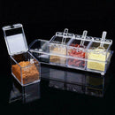 4Pcs/Set Transparent Seasoning Salt Sugar Storage Box Fast Organi Spice M7J0
