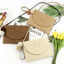 Casual New Ball Hand Clutch Bag Shoulder Crossbody Bag Straw Bag Women Wove