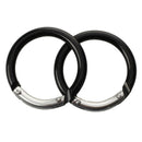 Portable cylindrical mini aluminum carabiner hook key holder 2 black J4D9