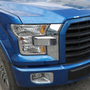 Car Front Bumper Headlights and Grille Cover Trim Chrome Frame for Ford F15