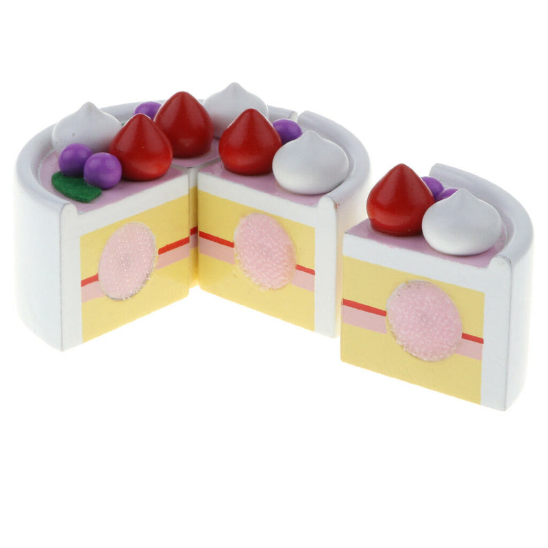 Kitchen Food Sliceable Fruit Birthday Cake Dessert Cutting Pretend Play Toys