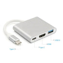 USB 3.1 Type C to 4K HDMI USB 3.0 USB C Adapter for MacBook Laptop Phone A