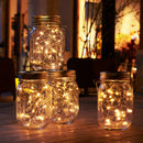 Solar Mason Jar Light Retro Lamp String Garden Decor with Handle (20LED)