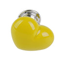 Heart Shaped Ceramic Door Drawer Bin Handle Pull Knob Hardware Yellow 38mm S