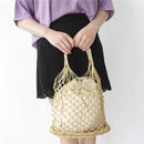 Bright Paper Ropes Hollow Woven Bag Straw Bag Female Reticulate Handbag Net M2I8