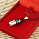 2Pcs Stainless Steel Pill Capsule Container Pendant Lover Necklace Chain