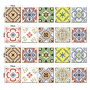 20pcs Bohemia Printing Tile Stickers for Home Kitchen Bath Decor B 10x10cm