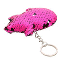Sequins Pig Keychain Car Backpack Accessories Girl Keyring Pendant (Purple) A