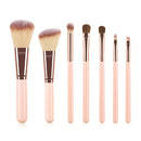 7pcs Mini Makeup Brushes Loose Powder Eyeshadow Beauty Tool (Light Brown) A