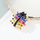 Fashion Colorful Enamel Rhinestone Ladybug Brooches Beetle Pin Corsage Jewelry