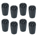Set Of 8 Hiking Stick Tips Anti-slip Walking Pole Cap End Protector Black