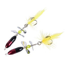 2PCS Long Casting Spinner Bait Metal Fishing Lure w/ Double Tail Propeller FT