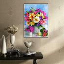 Flower DIY Round Rhinestone Diamond Painting Embroidery Kits Cross Stitch