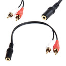 3.5mm AUX Male to 2 RCA Female Splitter Cable Stereo Audio AV Adapter Cord 1Pc