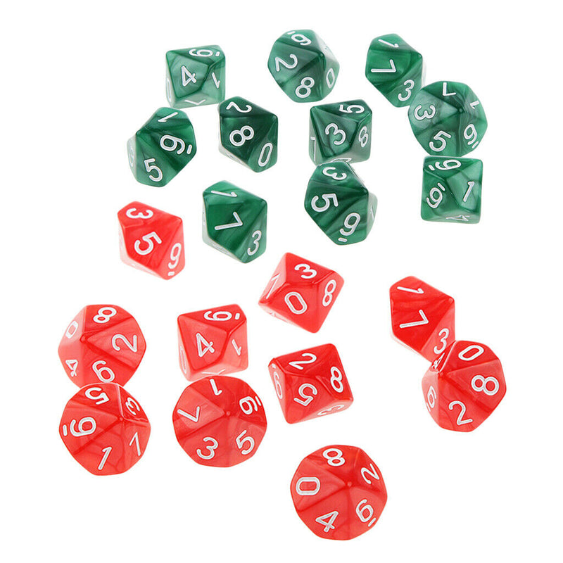 20 pieces 10 Sided Dice D10 Polyhedral Dice For Dungeons And Dragons Board Games
