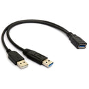 2 Ports USB 3.0 Female to USB Male Header Extension Y Cable Adapter