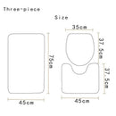 1X(3Pcs/Set Print Non Slip Toilet Bathroom Pad Tiger Pattern Carpet Absorbe