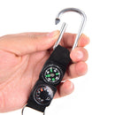 3 in 1 Multifunction Camping Hiking Carabiner w/ Keychain Compass Thermometer3C