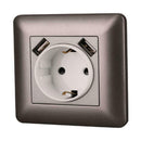 86 Type Wall Touch Panel Wall Socket Double USB Port Electrical Sockets