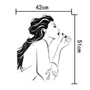 Girl Wearing Lipstick Wall Stickers Girls Bathroom Bedroom Wall Decor