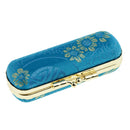 2x Women Embroidered Silk Linen Cover Makeup Lipstick Case Holder Mirror Box