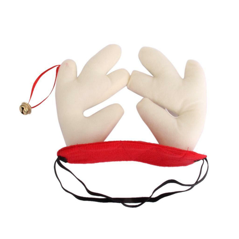 Christmas Pet Dog Headwear Reindeer Deer Antlers Headband With a Bell Size Large