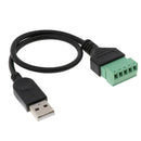 1 Pc USB 2.0 Female to 5 Pin Screw with Shield Terminal Plug Adapters