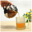 Modern Stylish Stainless Steel + Glass Teapot With Loose Tea Leaf Infuser S Z4V2