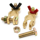 2pcs Easy To Wire Positive Negative Battery Terminal Set Clamp Thickened Brass