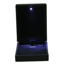 LED Lighted Necklace Box Rubber + Plush Pendant Case for Jewelry Display We