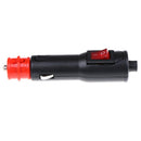 12V-24V 8A Male Car Lighter Socket Plug Connector With Red On/Off Switc Gw